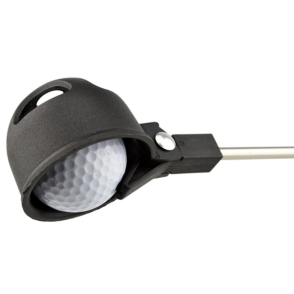 Golf Ball Picker Black Stainless Steel Automatic Locking Scoop Telescopic Extendable Retriever