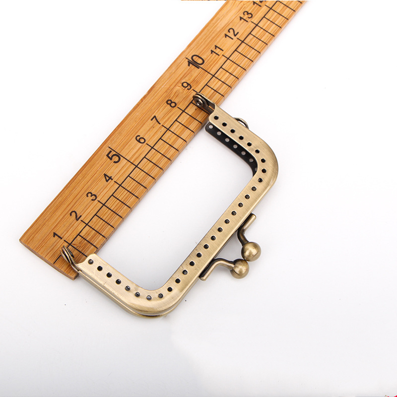 8/10/12 Cm Square Metal Purse Frame Handle for Clutch Bag Handbag Accessories Making Kiss Clasp Lock for Bag Bag Accessories