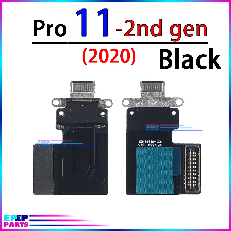 Cable de puerto de carga conector Dock para Ipad Pro 9,7 10,5 11 12,9 Módulo de placa flexible de cargador: Pro11 2020 2nd Black