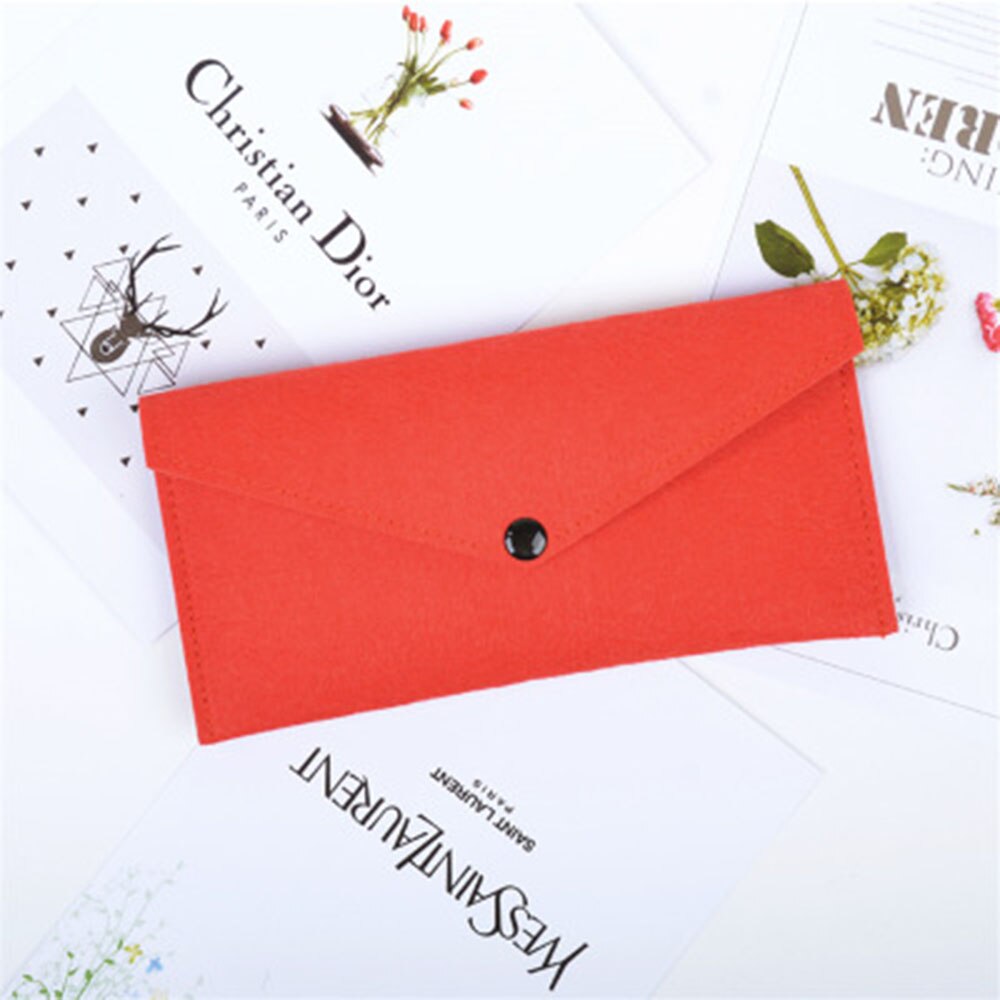 Felt Phone Case Wallet Slim Credit Card Holder ID Genuine Felt Buckle arriv: 2