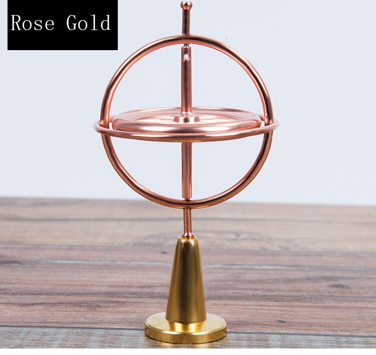 Videnskabelig pædagogisk metal finger gyroskop gyro top tryk lindre klassisk legetøj traditionelt læringslegetøj til børn: Rose guld