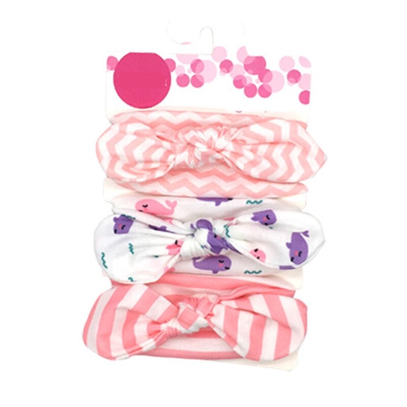 Bandeau élastique large à nœud extensible pour bébés filles, 3 pièces/ensemble, accessoires de coiffure, Turban: 10