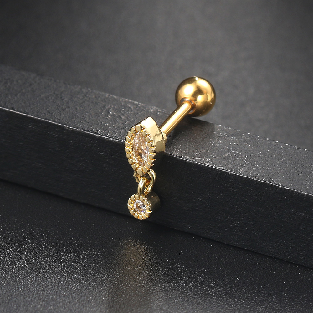 Daith-pendientes Piercing para oreja para mujer, joyería 2024, 1 pieza, Color dorado, estrella, serpiente, Tragus, hélice, tabique, Piercing de acero inoxidable