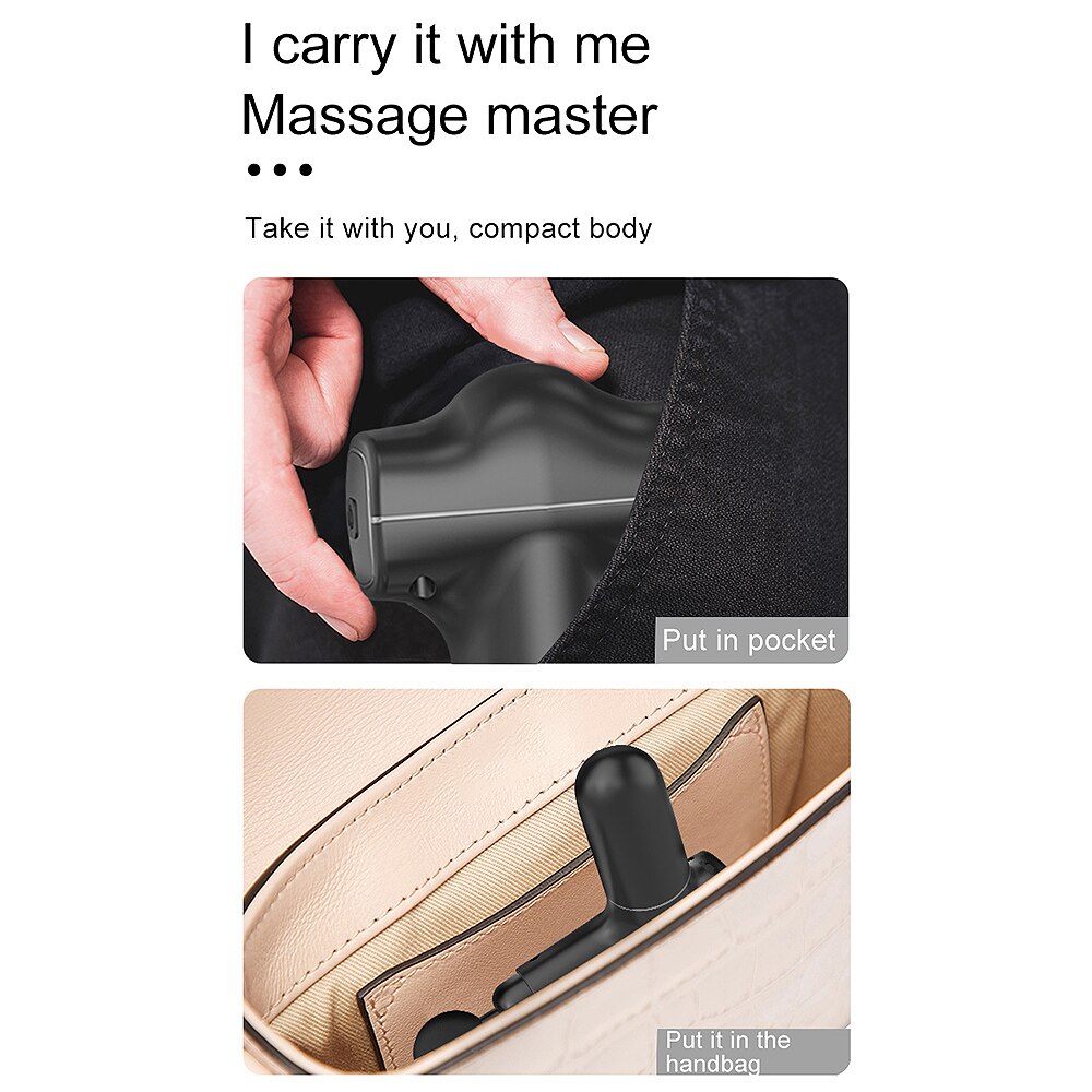 Massage Gun 3-Level Variable Frequency Vibration Muscle Massage for Pain Relief Electric Body Massager with 3 Massage Head