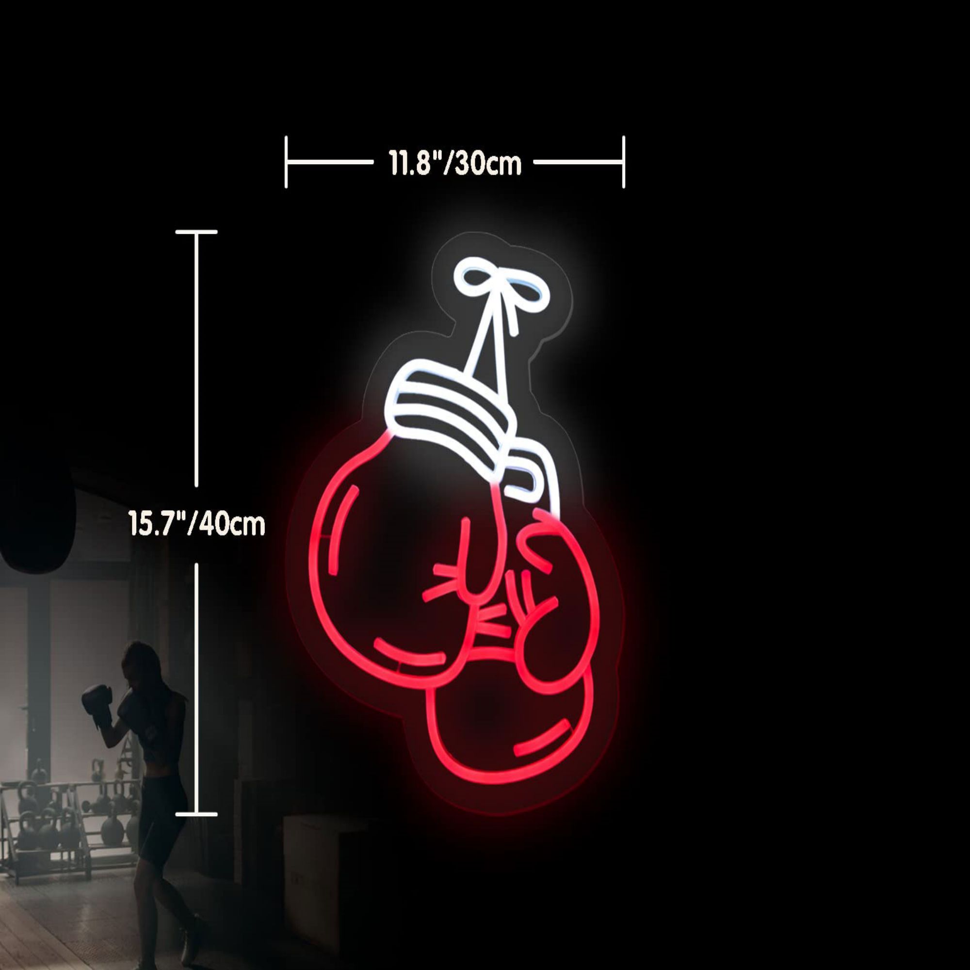 Boxing Gloves Neon Sign for Wall Decor, USB LED Neon Light for Home Gym, Bedroom, Man Cave, Workout Room, Sports Club Wall Decor