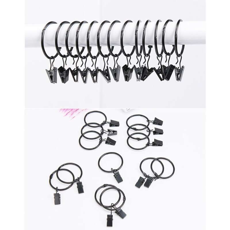 20pz anelli per tende apribili in metallo clip ganci per tendaggi decorativi antiruggine