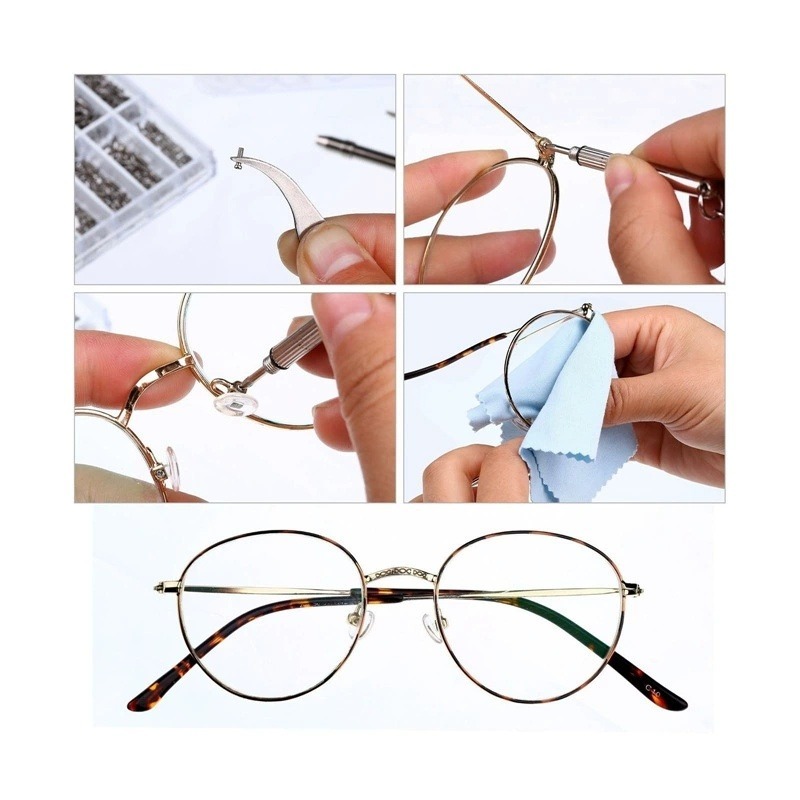 Stainless Steel Eyeglasses Repair Screw Accessories Set One Box Glasses Repair Kit Eyewear Accessories Glasses Repairing Tools