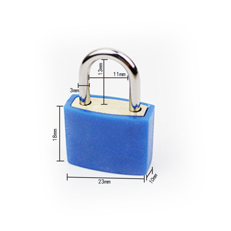 Plastic Casing Lock Brass Lock Body Luggage Zipper Padlock With Two Keys For bags
