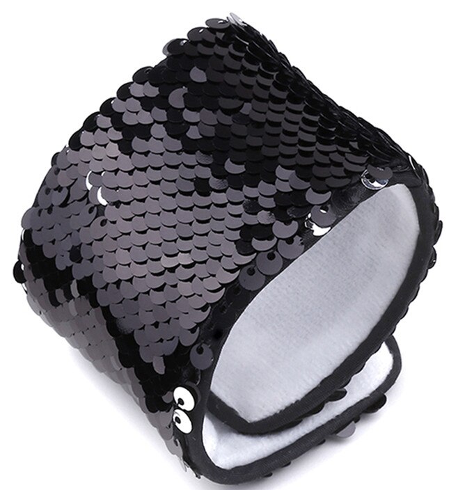 Multicolor Mermaid Sequin Wrap Bracelet Women Daily General Jewelry Decoration Wristband DIY: Black