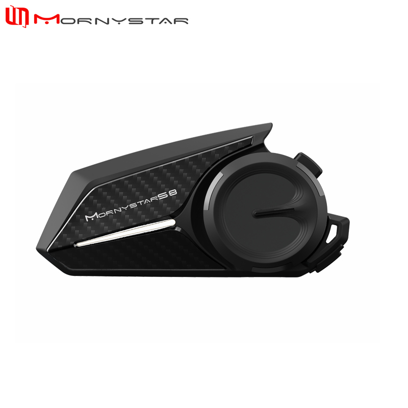 Mornystar S8 Intercom Bluetooth For Motorcycle Helmet Headset FM Music Sharing Helmet Communicator Up to 6 Rider: Blue