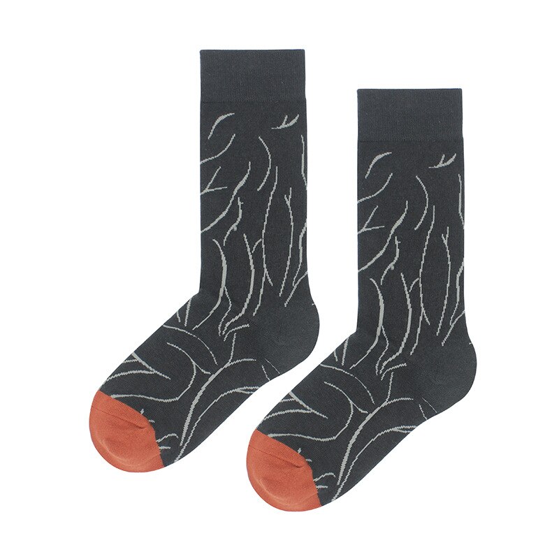 cotton happy socks women swan peace pigeon bird animal socks man colorful picasso art socks primitive tribe crazy men sock funny: gray socks