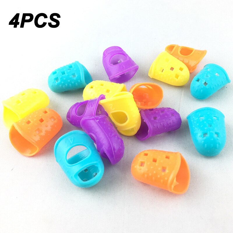 5 Sizes Guitar Fingertip Protectors Silicone Finger Guards for Ukulele Electric Guitar Small Middle Large XD88: 4pcs