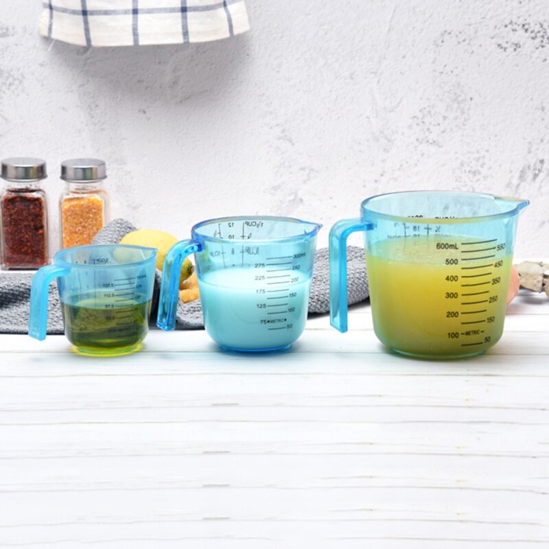 150/300/600ml Plastic Measuring Cup Clear Scale Show Transparent Mug Pour Spout Kitchen Measuring Device