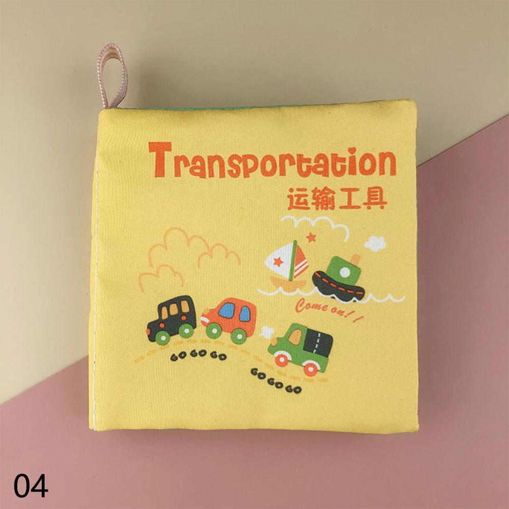 Infant Book Baby Fruit Animal Tails Rustle Book Early Development Cloth Book Inspire Brains Early Education Activity Books Toys: Transportation