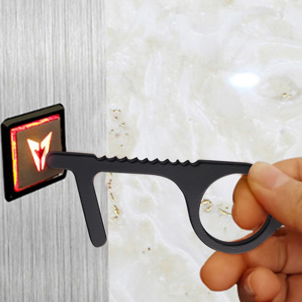 Non-contact Door Opener Multi Key Chain 1PCS Metal Press Button Tool Portable Outdoor Public Elevator Hygiene Touch Gadgets