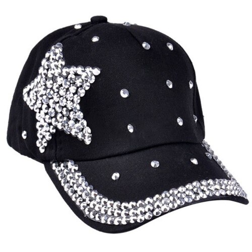 JAYCOSIN 5 Colors Children Kids Baseball Cap Rhinestone Star Shaped Boy Girls Snapback Hat Summer: C