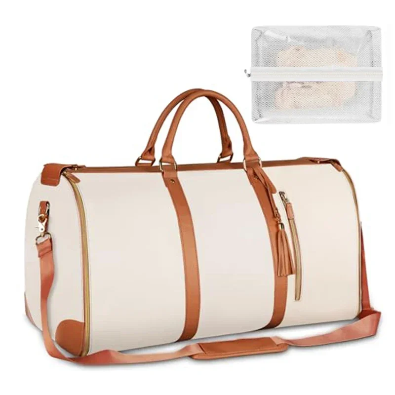 1pc Faltbare frauen Reise Bequem Handgepäck Kleidung Tasche Große PU Leder Seesack frauen Business reisetasche