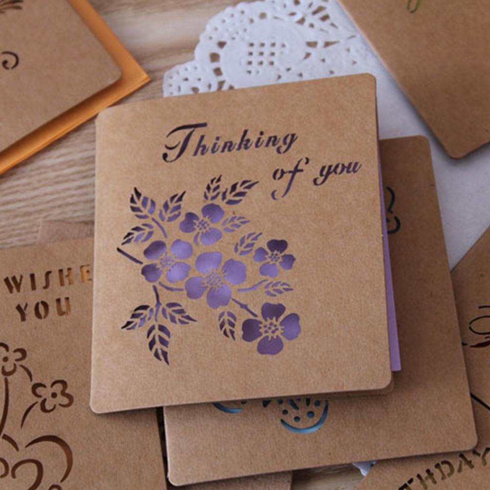 5 PCS Forest Pattern Lace Message Small Wedding Names Mother 's Day Teacher 's Day Greeting Card