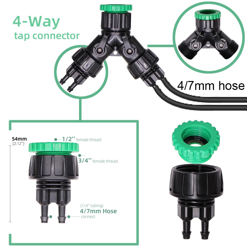 Tuin Automatische Druppelsysteem Kit 4/7-3/5 Mm 4-Manier Automatische Druipen Pijl Connector Geschikt Voor Plant watering