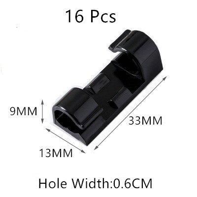 Kabel Organizer Clips Kabel Verwaltung Schreibtisch &Ampere; Arbeitsplatz Draht Manager Kabel Halfter USB Ladung Daten Linie Spuler: Schwarz 16Stck