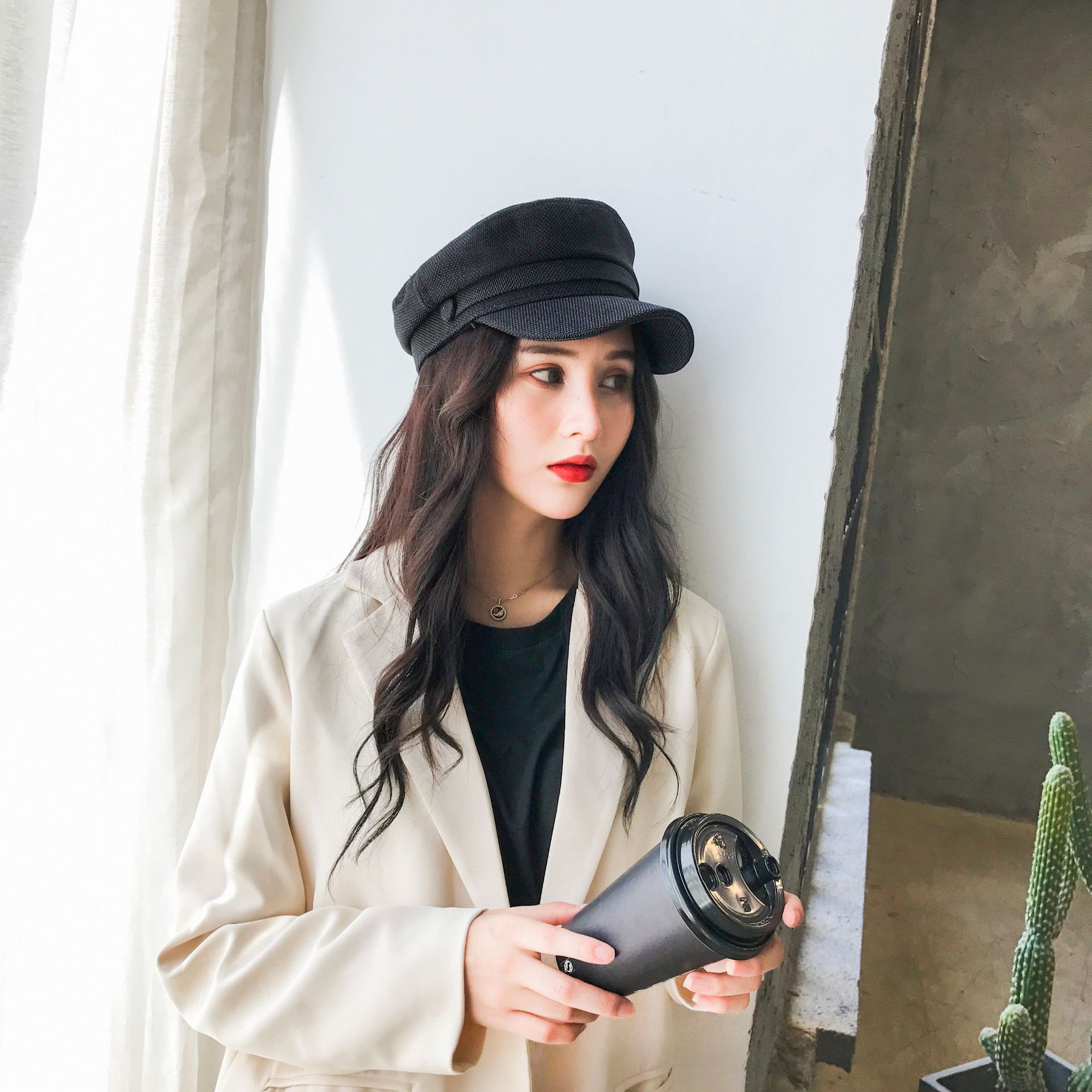 Flat Top Sailor Captain CapSpring Summer Men Women Cap Cotton Linen Beret Men Women Newsboy Cap Artist Painter Beret Cap