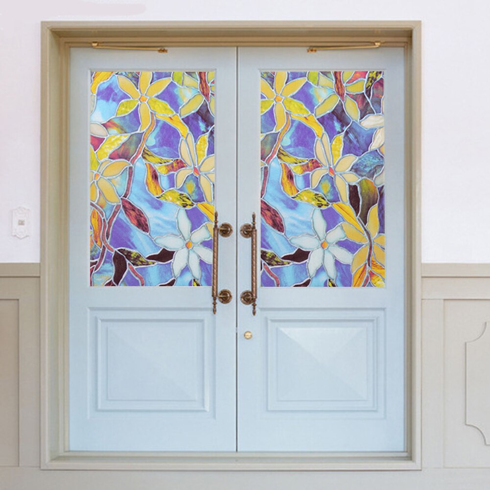 3D Privacy Window Decorative Cover Film No-Glue Removable Glass Sticker Rainbow Effect Sticker Adhesive Static Cling Vinyl Film