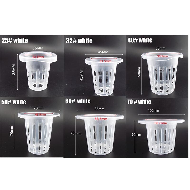 10Pcs Hydrocultuur Kolonisatie Mesh Pot Netto Cup Mand Hydrocultuur Aeroponic Planten Groeien Kloon Kwekerij Potten