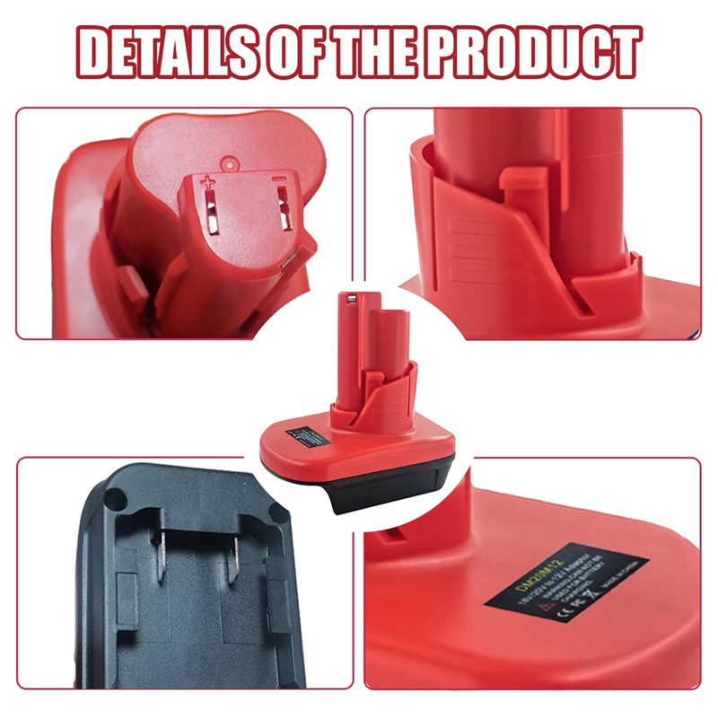 ABKY-DM20M12 Akku-Adapter für Dewalt 20 V für Milwaukee 18 V M18 Akku, umwandelbar in für Milwaukee 12 V M12 Akku-Werkzeuge