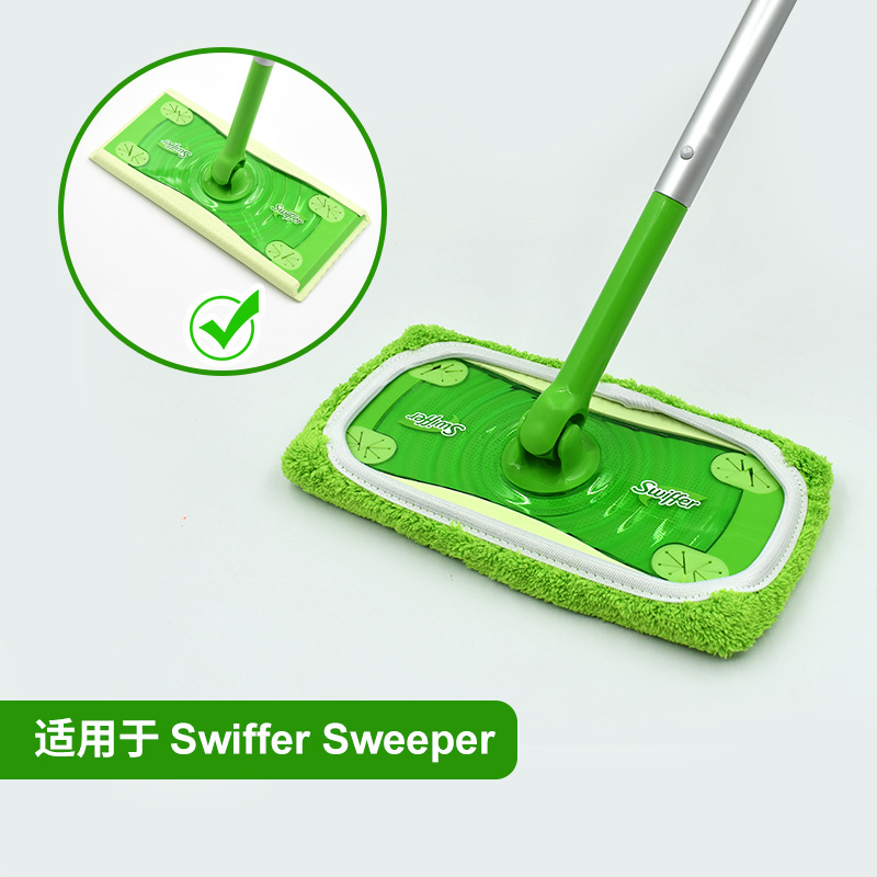 Microfiber Mop Cloth Absorbent Sponge Replacement Reusable Suitable for Swiffer Flat Mop Household Accessories Green Bathroom