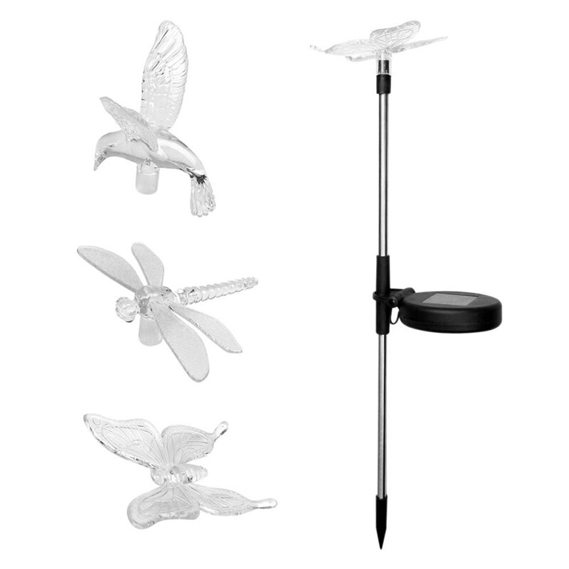 Solar pole outdoor LED lawn light garden decorative lights Solar Lamp Power Lights Christmas Decor Simulation butterfly bird