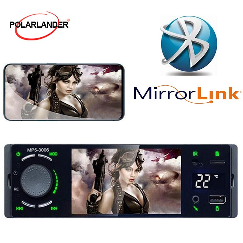 Bluetooth Autoradio USB TF Temperature Display Car Multimedia Player 3006 FM Radio 1 Din