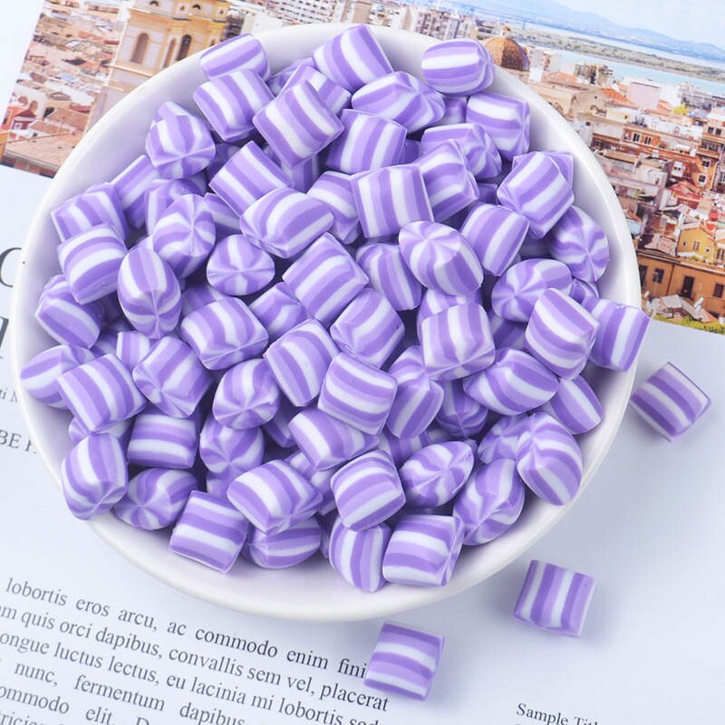 8 stuks kawaii platte achterkant polymeer klei snoep suiker snoep diy hars cabochons knutselen telefoon decoratie scrapbooking diy accessoires: Paars 8 stuks