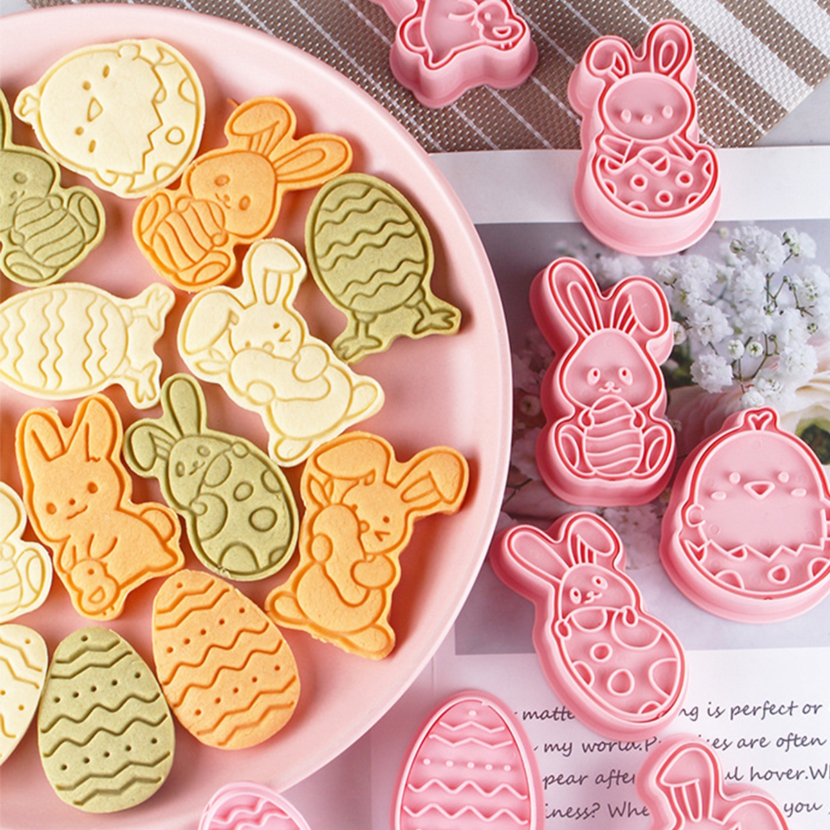 Ostern Kunststoff Cookie Cutter Kaninchen Ei Keks Cutter Glücklich Ostern Dekorationen Für Heimat Hase Ostern Partei Liefert freundlicher
