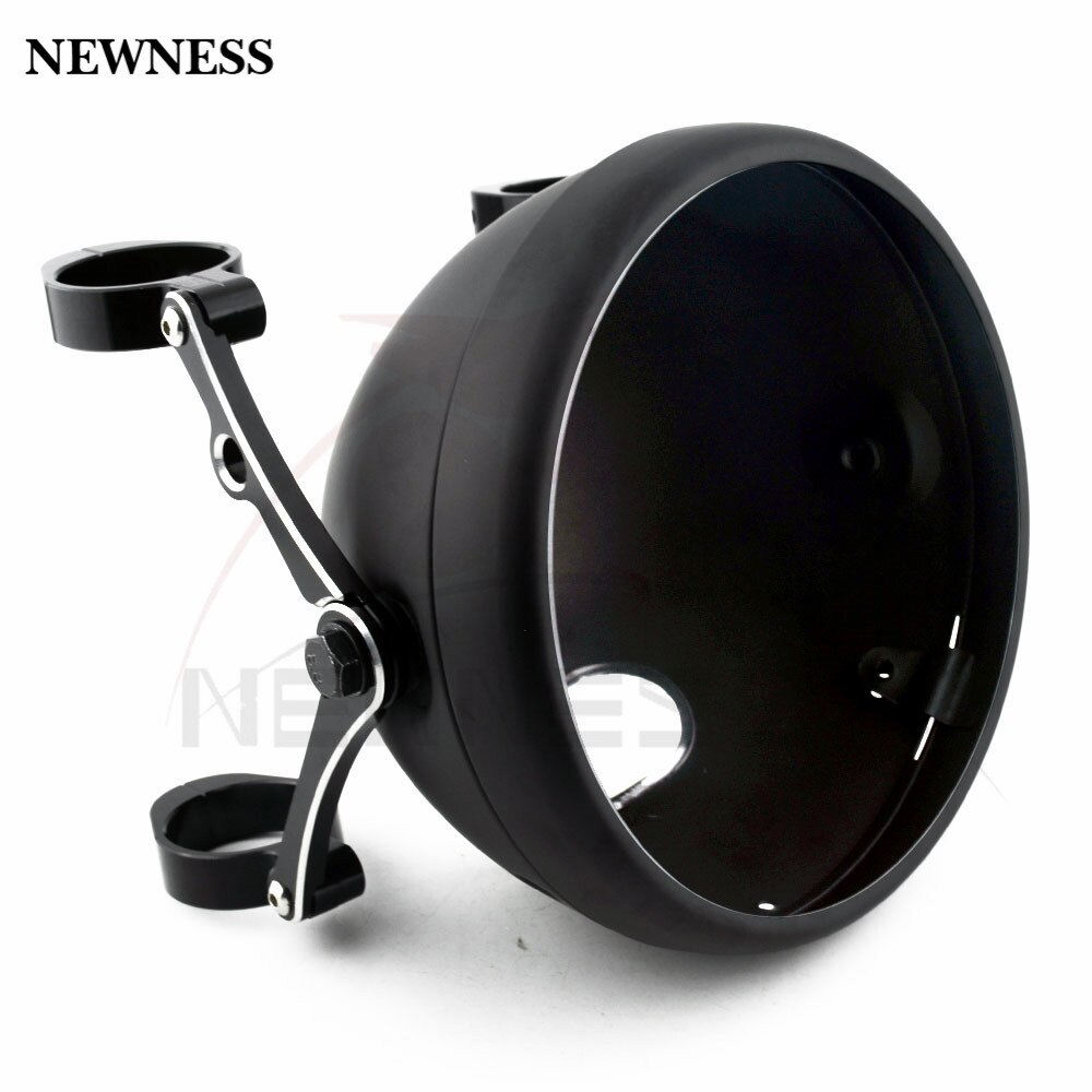 Motorcycle 7" Bucket Shell Headlamp Bracket Front Fork Headlight Mount Holder Clamp CNC Fork Tube Spotlight Headlight