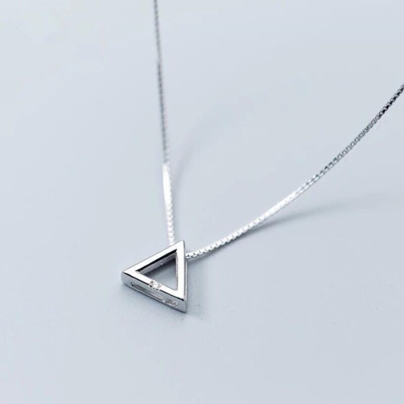 Triangolo Geometria affrescare Breve Clavicola Catena in Argento sterlina 925 di Temperamento di Modo di Personalità Collana Femminile SNE106