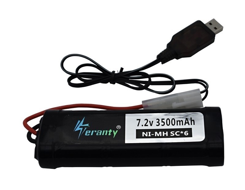 7.2V 5000mAh SC Ni-Mh batterij en 7.2v lader voor RC speelgoed tank auto Vliegtuig Helicopter Met Tamiya connectors 1/16 7.2v batterij: Light Grey