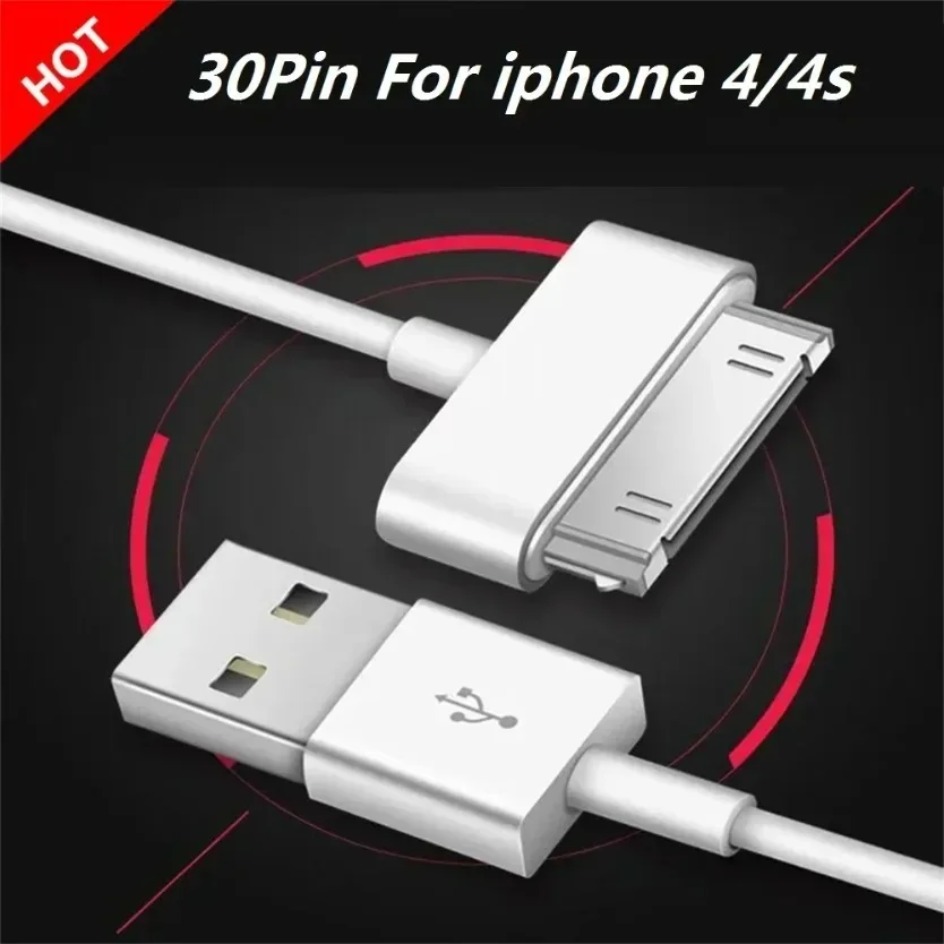 30 -stifts usb-laddningskabel för iphone 4 4s 3g ipad 1 2 3 ipod 3gs adaptertillbehör nano touch-laddningskabel usb-laddare