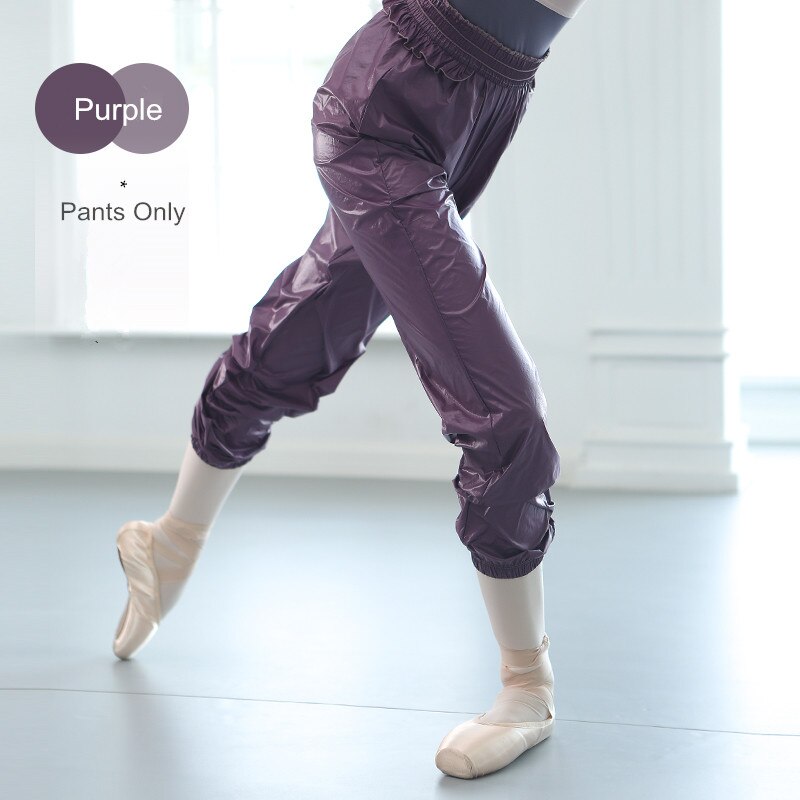 Pantaloni sportivi da riscaldamento per balletto abiti da ballo per il corpo abiti da allenamento per donne adulte pantaloni sportivi per la perdita di peso pantaloni per esercizi di danza: L / Viola