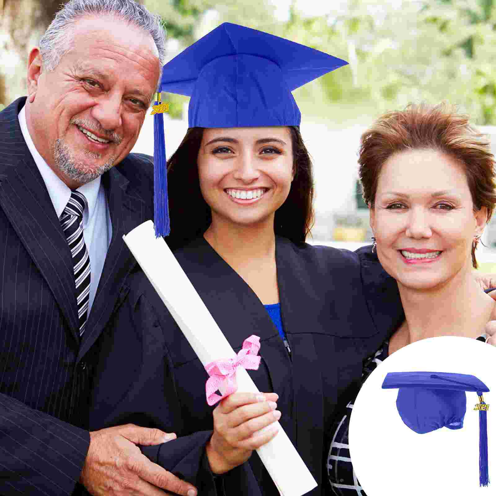 1 Pc Practical Graduation Cap Meaningful Bachelor Hat Headgear (Free Size): Blue