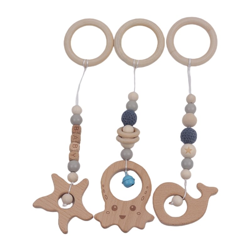 Baby Play Gym Frame Houten Beuken Activiteit Gym Frame Wandelwagen Opknoping Hangers Speelgoed Bijtring Ring Verpleging Rammelaar Speelgoed Room Decor