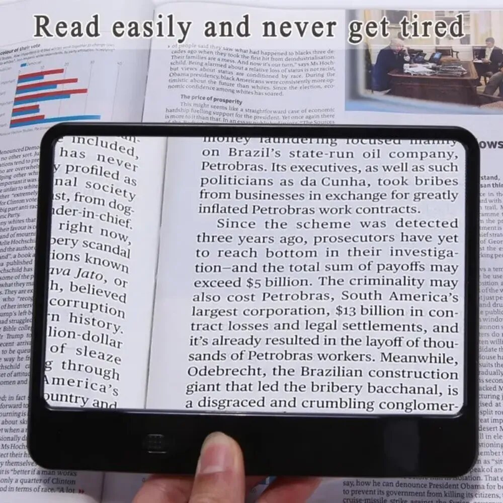 3X Reading Magnifying Glass, Full Page Magnifying Glass With LED Light, Suitable for Children And The Elderly to Read Books
