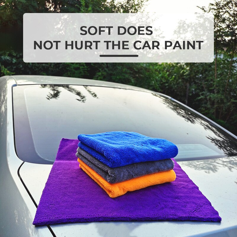 AP01 Orange Extra Soft Car Wash Microfiber Towel Car Cleaning Drying Cloth Car Care Cloth Detailing Car WashTowel Never Scrat