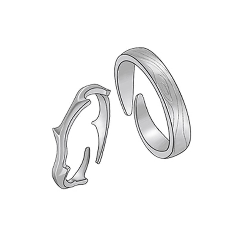 Eenvoudige Tweedelige Bijpassende Twig Ring Verstelbare Ring Vrouwen Wedding Anniversary Ring Sieraden Romantische Valentijnsdag