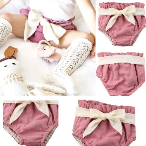 Diaper Covers with Ruffles for Baby Girl Cotton Bloomers Toddler Shorts PP Pants Nappy Diaper Covers