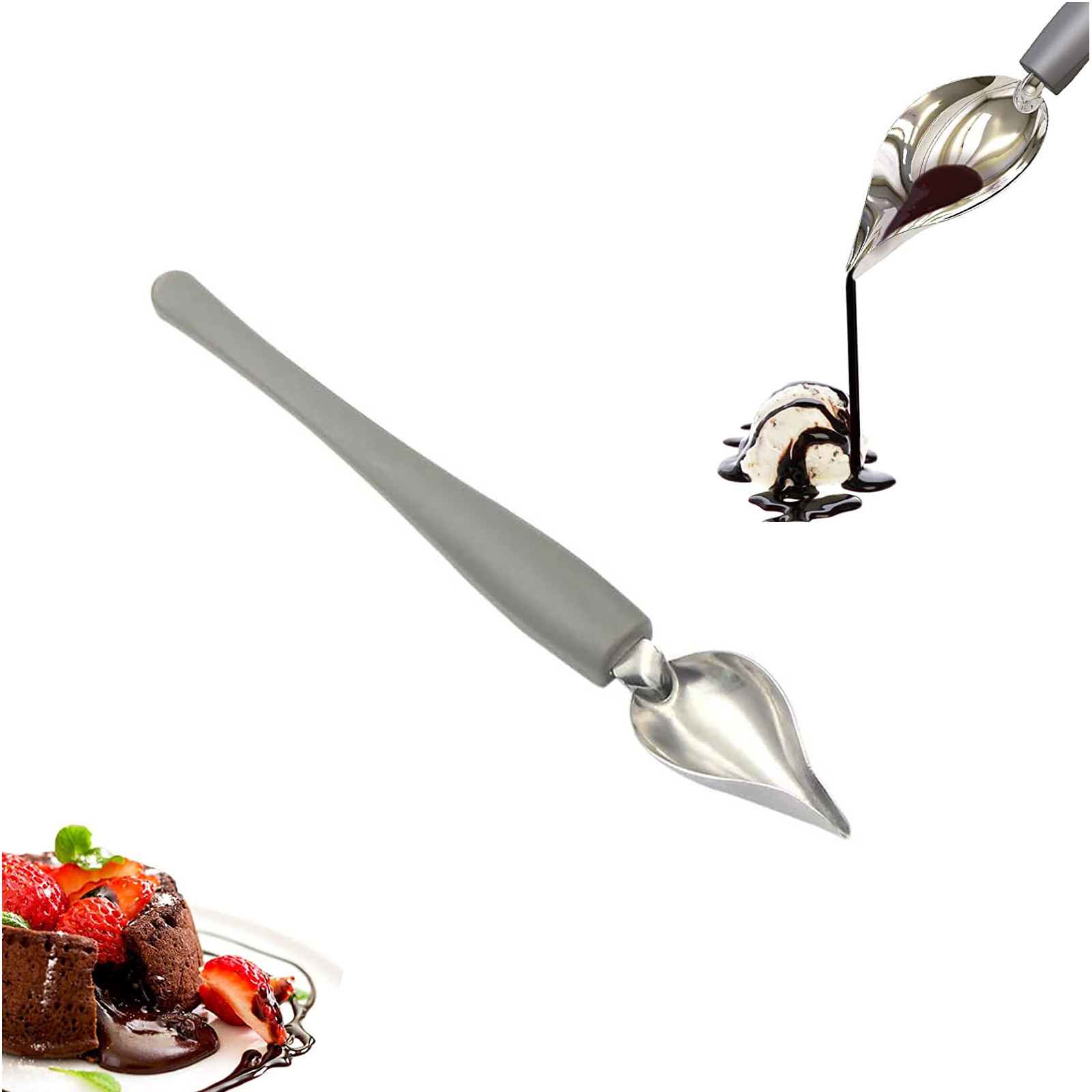 Cuchara decorativa para Chef, herramienta para dibujar comida, salsa, pintura, plato de lápiz, postre, hornear, pastel, cena, dibujo de café, 1 #