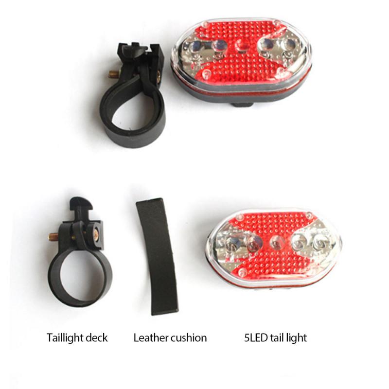 Fahrrad Licht Oval Rücklicht Bausatz Wasserdicht 5 LED Fahrrad Scheinwerfer Vorne Taschenlampe LED Rücklicht Hinten Licht