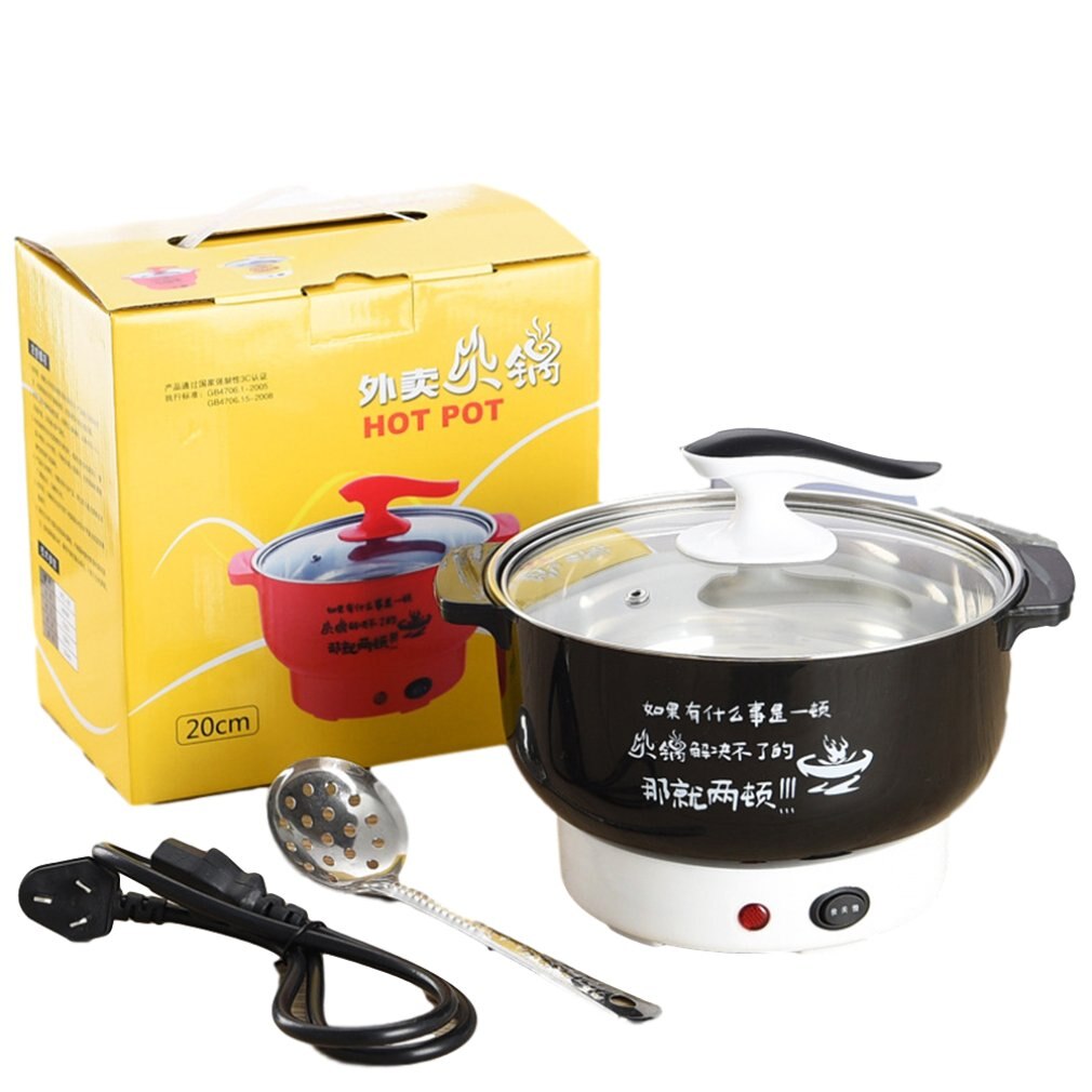 Multifunctional electric cooker Stainless steel Plastic Home appliances Double firepower Anti-dry function pot: Grey