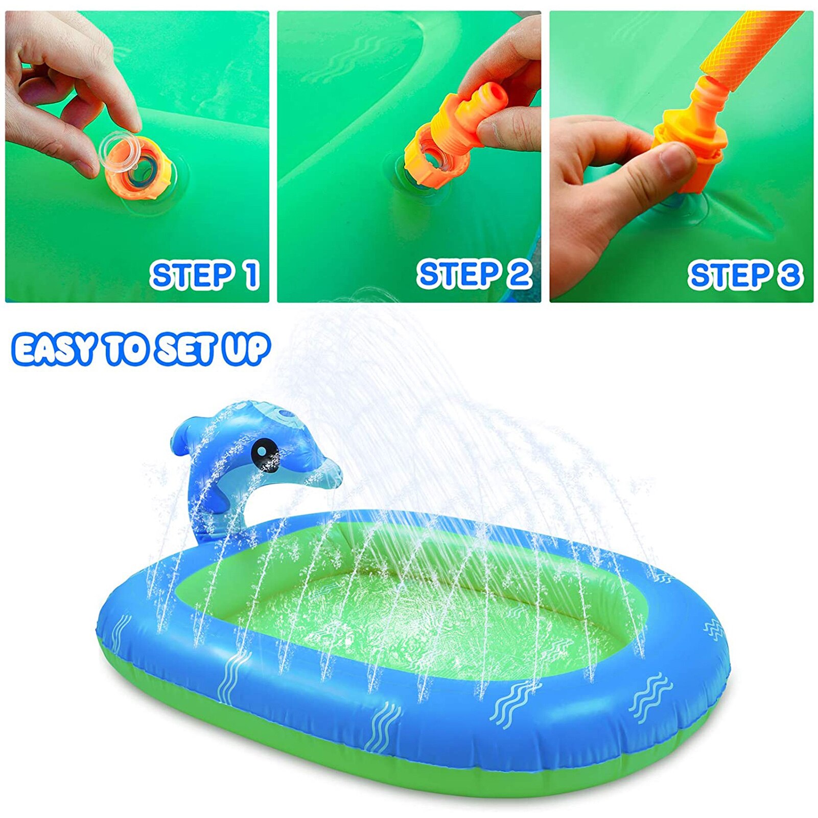 freundlicher Sprinkler Wasser Spielzeug Aufblasbare Runde Spritzen Schwimmbad Spielen Sprinkler matt Hof draussen Spaß PVC Material Aufblasbare Wasser Schwimmbad