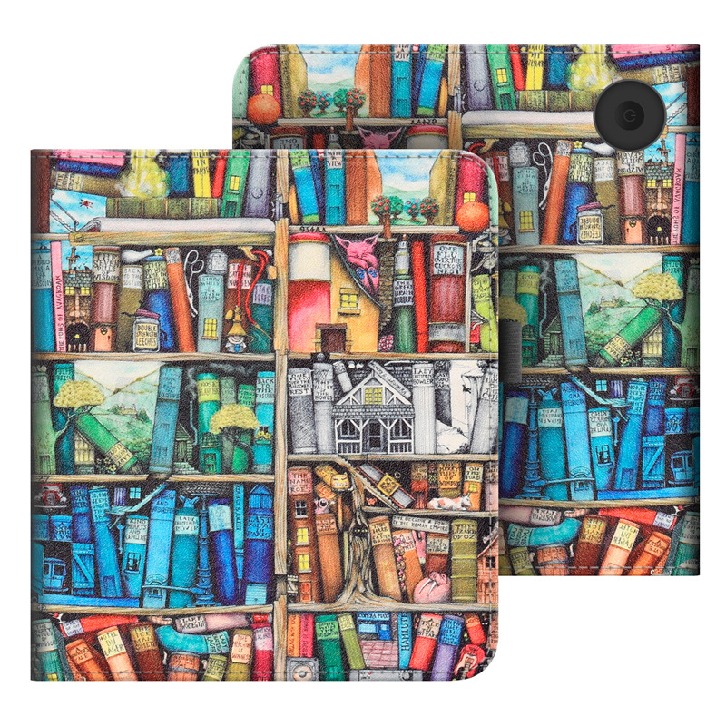 Voor KOBO Weegschaal Kleur/Libra 2/Libra H2O Case met Draagriem Stand Card Slot 7 inch Lederen Cover Ebook N428 N418 N873 Funda