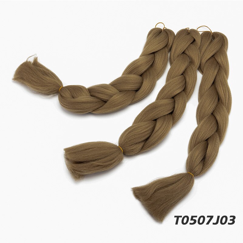 Lelinta Ombre Jumbo Braiding Hair Extensions Kanekalon Synthetic Braiding Hair 24inch 3Pack/Lot Two Tone Braiding Hair (Brown): #6 / 3Pcs/Lot